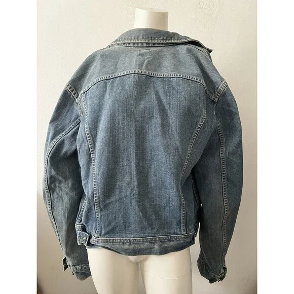 VTG 60s 70s Lee Riders Denim Jean Trucker Jacket PATD 153438 Made in USA Blue